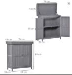 Tuinkast 74x43x88 cm – Houten Opbergkast met 2 Deuren, Verzenden, Nieuw