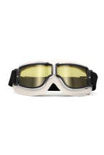 Goggles Motorbril Skibril Bril Wit Montuur Gele Glazen Leath, Ophalen of Verzenden, Nieuw, Overige maten, Carnaval