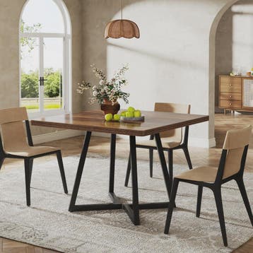 Industriële Vierkante Eettafel 80x80 cm voor 4 Personen met, Verzenden, Nieuw