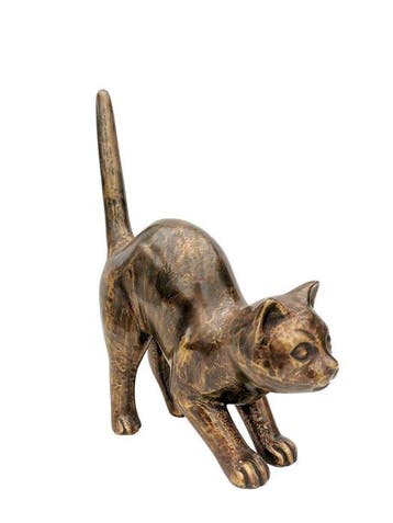 Beeldje - a scaredy cat - Brons