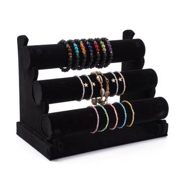 Armbanden display – 3 rollen – zwart fluweel – luxe si, Ophalen of Verzenden, Nieuw