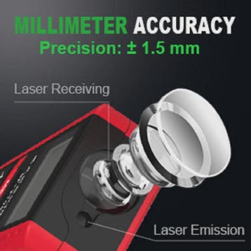 Noyafa NF-271 Laser Afstandsmeter - Precisie tot 80m, Verzenden, Nieuw