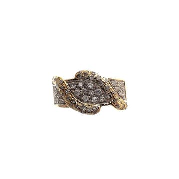 Gouden pavéring gezet met diamanten; 0,52 ct., 18 tot 19, Gebruikt, Overige kleuren, Ophalen of Verzenden