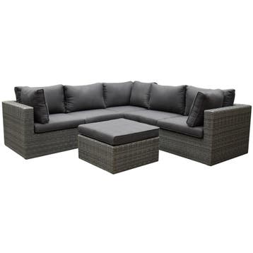 Rio hoek loungeset 6 delig antraciet wicker, Tuin en Terras, Tuinsets en Loungesets, Ophalen of Verzenden, Nieuw, Wicker