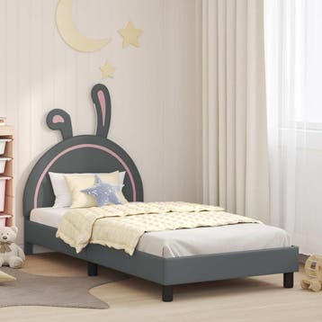 vidaXL Bedframe voor kinderen met hoofdbord Lichtgrijs 80 x, Verzenden, Nieuw