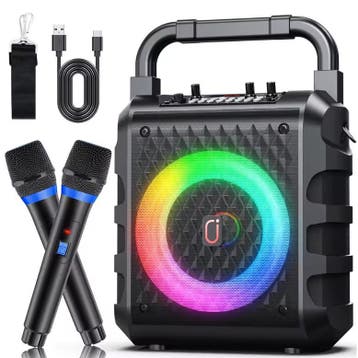 Karaoke Speaker met Microfoon Bluetooth LED Bass Draadloos, Verzenden, Nieuw