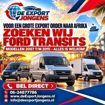 Ford Transit verkopen? Wij kopen ze graag!, Nieuw