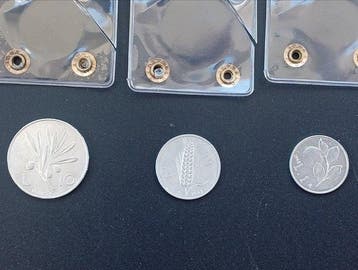 Italië, Republiek 1 / 2 / 5 Lire 1948-1950 (Zonder, Postzegels en Munten