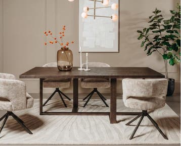 Tower Living Mincio Eettafel eiken 200x100 cm - Espresso, Ophalen of Verzenden, Nieuw