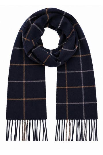 Profuomo Sjaal Lamswol Ruiten Navy maat one size Heren, Verzenden, Nieuw, Profuomo