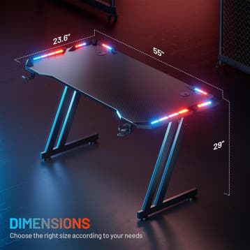 Gaming bureau - Gaming desk - Gaming tafel - 140x60 cm - Zwa, Verzenden, Zo goed als nieuw