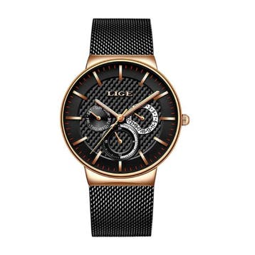 Luxe Horloge Heren - Anoloog Kwarts Uurwerk voor Mannen Goud, Verzenden, Nieuw, Lige