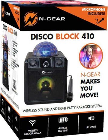 N-GEAR Disco Block 410 - Bluetooth Speaker - Karaoke Set -, Ophalen of Verzenden, Nieuw