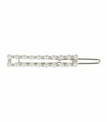 Haarspeld Haarclip 5cm - Recht - Parel - Wit Zilver, Nieuw