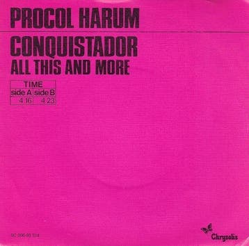 vinyl single 7 inch - Procol Harum - Conquistador, Verzenden, Zo goed als nieuw, 7 inch, Pop