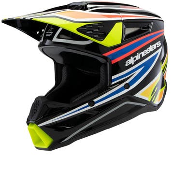 Alpinestars S-M3 Youth Wurx Zwart Geel Fluo Blauw Rood, Nieuw met kaartje, Overige merken, Heren, Offroadhelm