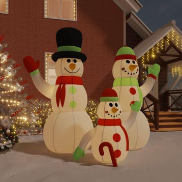 vidaXL Sneeuwpopfamilie opblaasbaar met LEDs 360 cm, Diversen, Verzenden, Nieuw