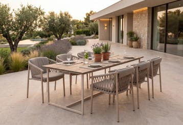4 Seasons Outdoor Allora tuinset latte met Quatro tafel met, Ophalen of Verzenden, Nieuw