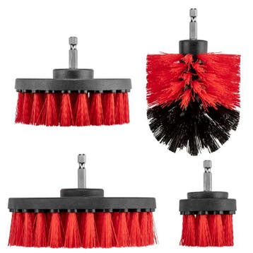 Borstel set voor boormachines - 1/4 - 4 delig - Rood, Ophalen of Verzenden, Nieuw