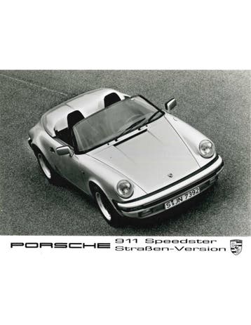 1989 PORSCHE 911 SPEEDSTER STRAßEN-VERSION PERSFOTO, Nieuw, Porsche, Author