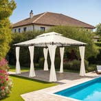 Luxe tuinpaviljoen Emine 4x3m met 6 zijdelen - crème, Verzenden, Nieuw