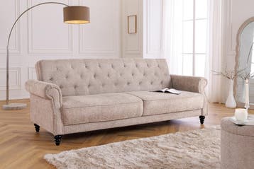 Chesterfield 3-zitsbank MAISON BELLE AFFAIRE 220cm greige, Ophalen of Verzenden, Nieuw