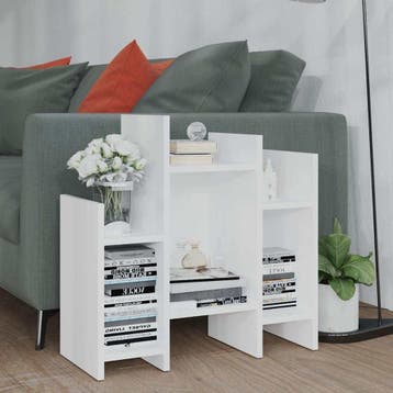 vidaXL Bijzetkast 60x26x60 cm bewerkt hout wit, Verzenden, Nieuw, Overige houtsoorten, Minder dan 100 cm