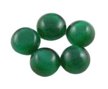 4x Plaksteen glas cate-eye rond 10 x 2,5mm groen, Ophalen of Verzenden, Nieuw, Overige typen