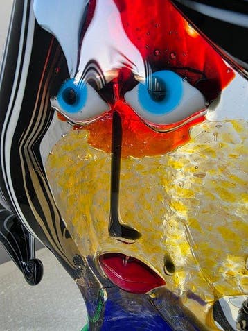 Mario Badioli - sculptuur, I VOLTI - 27 cm - Muranoglas