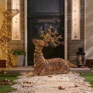Liggend rendier met kerstverlichting - voor buiten - 76 x 33, Verzenden, Nieuw