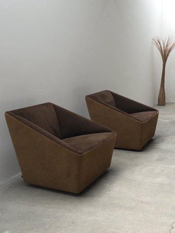 Cor - Jehs & Laub - Fauteuil (2) - Curvert - Alcantara, Antiek en Kunst, Antiek | Meubels | Stoelen en Banken