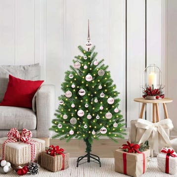 vidaXL Kerstboom met 150 LED met standaard Groen 120 cm PE, Verzenden, Nieuw