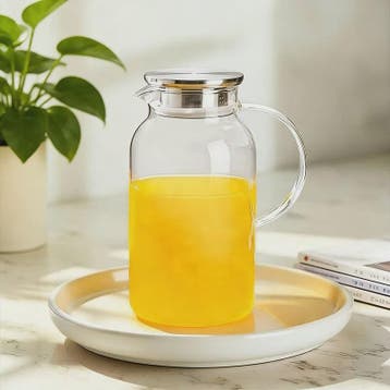 Glazen Waterkan 2.5L met Deksel - Hittebestendig Borosilicaa, Verzenden