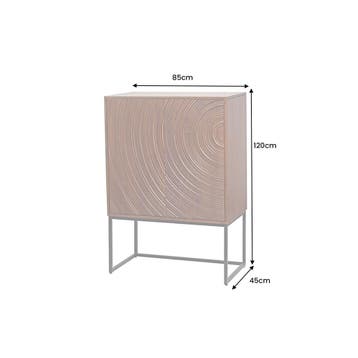 Highboard ORBIT 120 cm 3D bruin mangohout - 47626, Ophalen of Verzenden, Nieuw