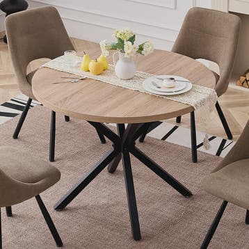 EGOONM Ronde Eettafel / Koffietafel 100cm - Massief Hout & S, Huis en Inrichting, Tafels | Eettafels, Verzenden, Nieuw