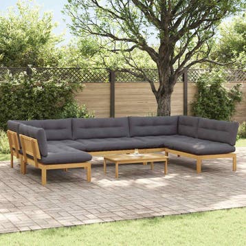 vidaXL 6 Stuk Garden Pallet Sofa Units Massief Acaciahout, Verzenden, Nieuw, 6 zitplaatsen