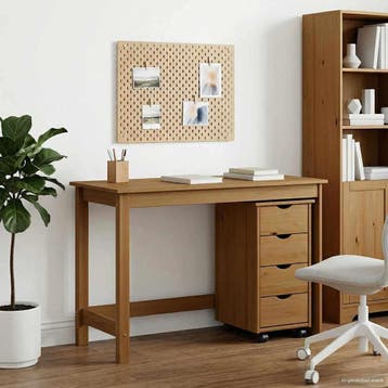 vidaXL Bureau Kas Set 2 st HoningBruin Massief grenenhout, Verzenden, Nieuw
