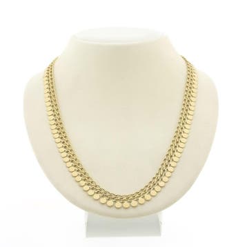 8 karaat collier met bolletjes schakel (Ketting), Ophalen of Verzenden, Gebruikt, Geel, Goud