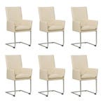 Set van 6 Leren eetkamerstoelen Rumor - Toledo Betulla, Huis en Inrichting, Stoelen, Ophalen of Verzenden, Nieuw, Leer