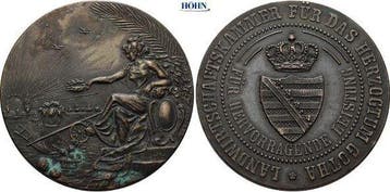 Brons medaille ohne Jahr Sachsen-coburg-gotha medaille, Verzenden