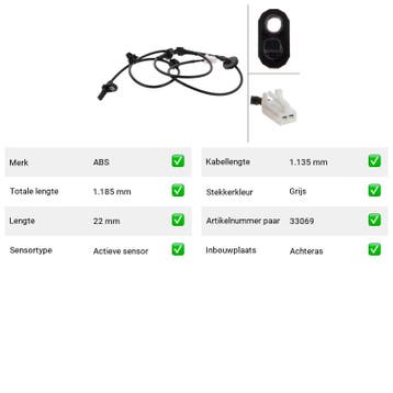 ABS-sensor Mitsubishi Mirage 1.0 (A0A) Van 2012-05 tot  - AB, Verzenden, Nieuw, Mitsubishi