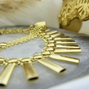 Gouden Cleopatra collier. (Ketting), Ophalen of Verzenden, Gebruikt, Goud, Goud