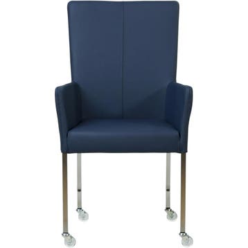 Leren eetkamerstoel Deal met armleuning - Toledo Kobalt, Blauw, Nieuw, Leer, Ophalen of Verzenden