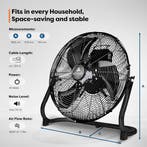 Vloerventilator - 30 cm - Industriele ventilator - Zwart - A, Verzenden, Zo goed als nieuw