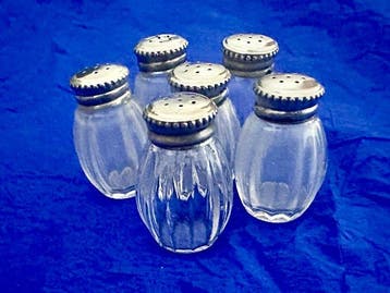 Christofle - Zout- en pepervaatjes (6) - parels - Glas,