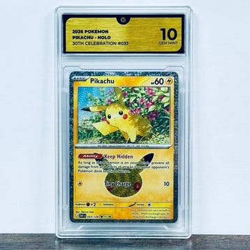 Pokémon Graded card - Pikachu 033 - 30th Anniversary –, Nieuw