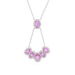 Halsketting - 14 karaat Witgoud - 1.81ct. tw. Saffier -, Nieuw