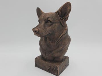 Bust of a Corgi statue - home decor dog  lover handpainted o, Verzenden, Nieuw