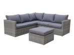 Veiling - Loungeset 3-delig - Lichtbruin wicker + grijze kus, Nieuw