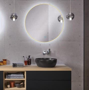 Sani Royal Ronde Badkamerspiegel Goud met LED, Huis en Inrichting, Nieuw